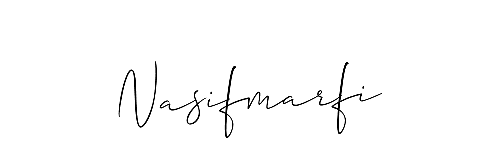 Create a beautiful signature design for name Nasifmarfi. With this signature (Allison_Script) fonts, you can make a handwritten signature for free. Nasifmarfi signature style 2 images and pictures png