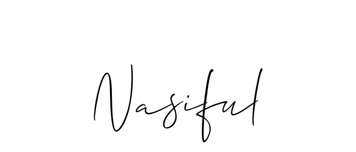 Make a beautiful signature design for name Nasiful. With this signature (Allison_Script) style, you can create a handwritten signature for free. Nasiful signature style 2 images and pictures png