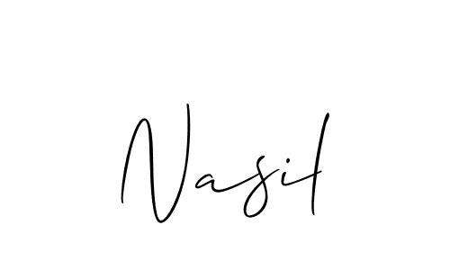 Design your own signature with our free online signature maker. With this signature software, you can create a handwritten (Allison_Script) signature for name Nasil. Nasil signature style 2 images and pictures png