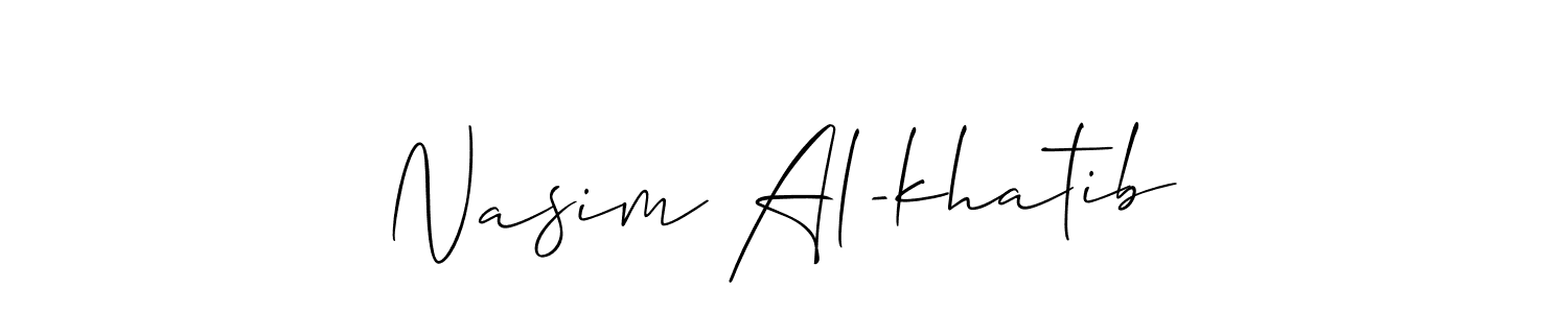Make a short Nasim Al-khatib signature style. Manage your documents anywhere anytime using Allison_Script. Create and add eSignatures, submit forms, share and send files easily. Nasim Al-khatib signature style 2 images and pictures png
