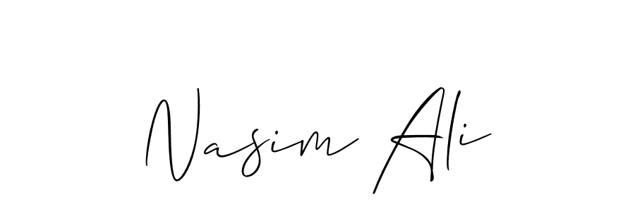 Make a beautiful signature design for name Nasim Ali. With this signature (Allison_Script) style, you can create a handwritten signature for free. Nasim Ali signature style 2 images and pictures png