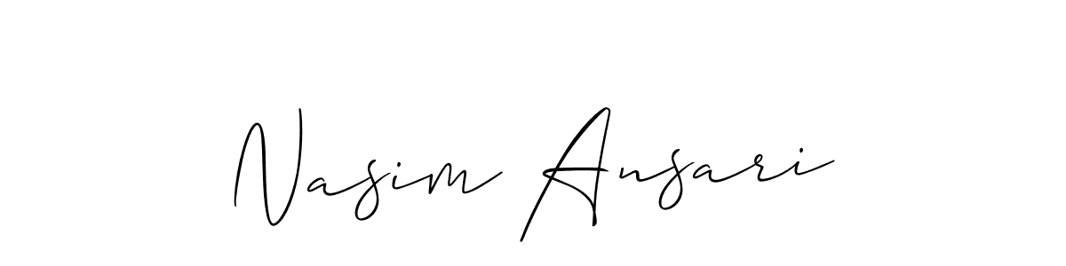 Use a signature maker to create a handwritten signature online. With this signature software, you can design (Allison_Script) your own signature for name Nasim Ansari. Nasim Ansari signature style 2 images and pictures png