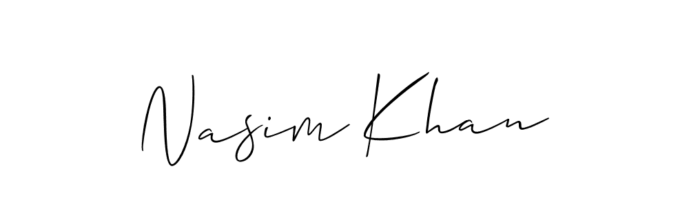 Also You can easily find your signature by using the search form. We will create Nasim Khan name handwritten signature images for you free of cost using Allison_Script sign style. Nasim Khan signature style 2 images and pictures png