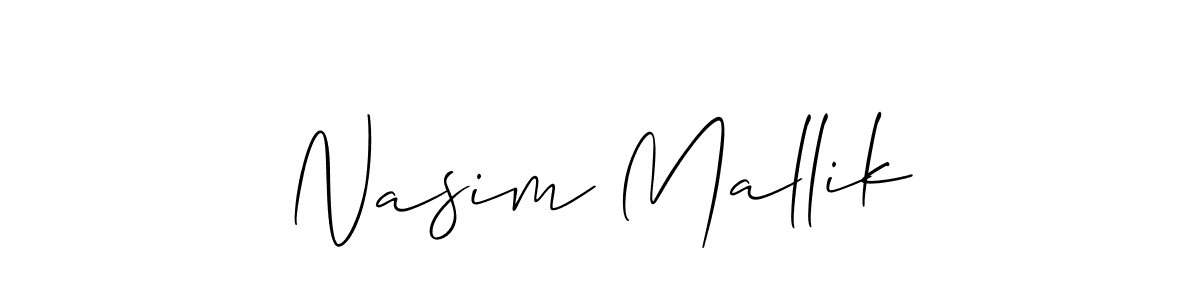 Allison_Script is a professional signature style that is perfect for those who want to add a touch of class to their signature. It is also a great choice for those who want to make their signature more unique. Get Nasim Mallik name to fancy signature for free. Nasim Mallik signature style 2 images and pictures png