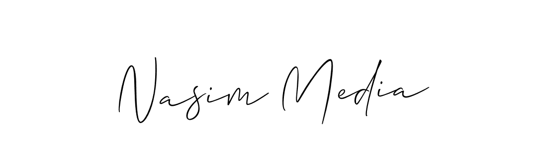 if you are searching for the best signature style for your name Nasim Media. so please give up your signature search. here we have designed multiple signature styles  using Allison_Script. Nasim Media signature style 2 images and pictures png