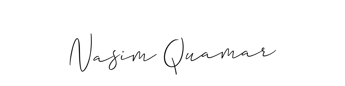 Allison_Script is a professional signature style that is perfect for those who want to add a touch of class to their signature. It is also a great choice for those who want to make their signature more unique. Get Nasim Quamar name to fancy signature for free. Nasim Quamar signature style 2 images and pictures png