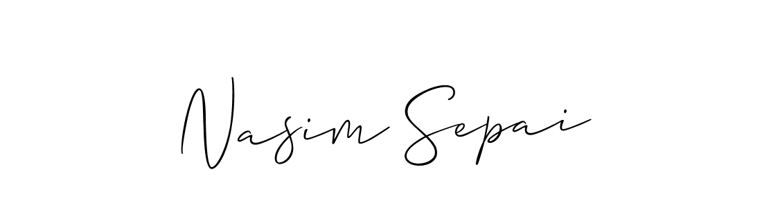 The best way (Allison_Script) to make a short signature is to pick only two or three words in your name. The name Nasim Sepai include a total of six letters. For converting this name. Nasim Sepai signature style 2 images and pictures png