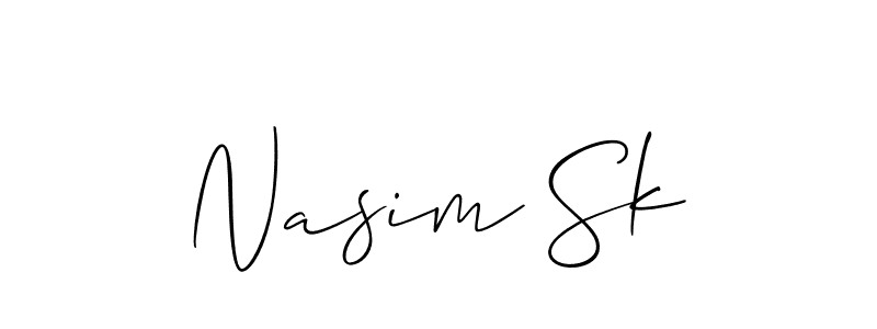 How to make Nasim Sk name signature. Use Allison_Script style for creating short signs online. This is the latest handwritten sign. Nasim Sk signature style 2 images and pictures png