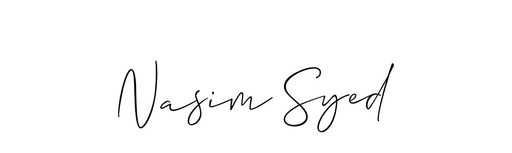 How to make Nasim Syed name signature. Use Allison_Script style for creating short signs online. This is the latest handwritten sign. Nasim Syed signature style 2 images and pictures png