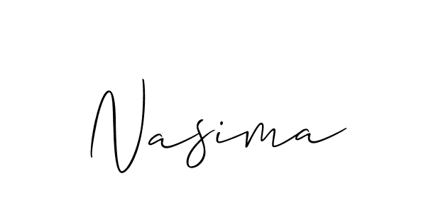 Similarly Allison_Script is the best handwritten signature design. Signature creator online .You can use it as an online autograph creator for name Nasima. Nasima signature style 2 images and pictures png