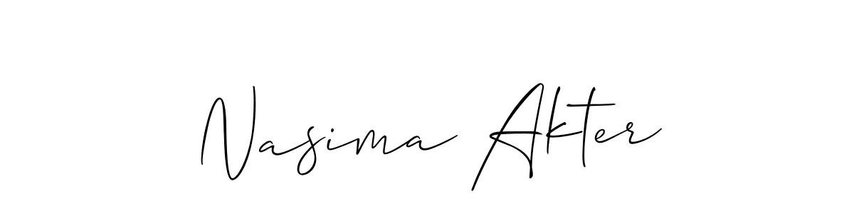Also we have Nasima Akter name is the best signature style. Create professional handwritten signature collection using Allison_Script autograph style. Nasima Akter signature style 2 images and pictures png
