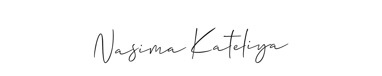 Make a beautiful signature design for name Nasima Kateliya. With this signature (Allison_Script) style, you can create a handwritten signature for free. Nasima Kateliya signature style 2 images and pictures png