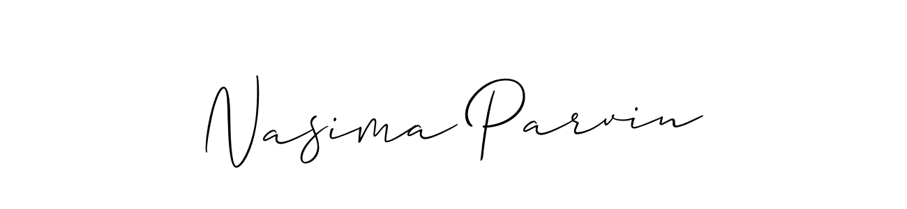 Design your own signature with our free online signature maker. With this signature software, you can create a handwritten (Allison_Script) signature for name Nasima Parvin. Nasima Parvin signature style 2 images and pictures png