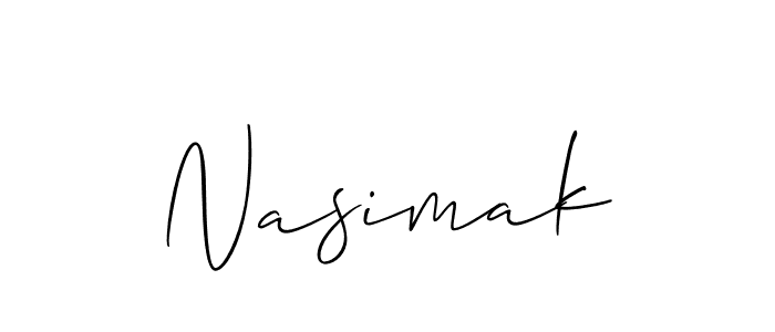 Design your own signature with our free online signature maker. With this signature software, you can create a handwritten (Allison_Script) signature for name Nasimak. Nasimak signature style 2 images and pictures png