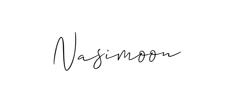 It looks lik you need a new signature style for name Nasimoon. Design unique handwritten (Allison_Script) signature with our free signature maker in just a few clicks. Nasimoon signature style 2 images and pictures png