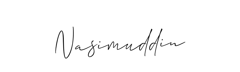 How to make Nasimuddin name signature. Use Allison_Script style for creating short signs online. This is the latest handwritten sign. Nasimuddin signature style 2 images and pictures png