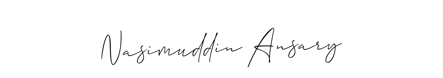 You should practise on your own different ways (Allison_Script) to write your name (Nasimuddin Ansary) in signature. don't let someone else do it for you. Nasimuddin Ansary signature style 2 images and pictures png