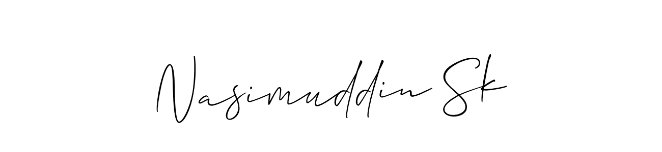 Design your own signature with our free online signature maker. With this signature software, you can create a handwritten (Allison_Script) signature for name Nasimuddin Sk. Nasimuddin Sk signature style 2 images and pictures png