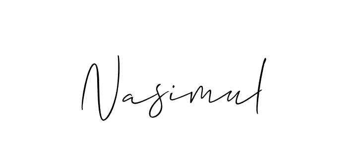 How to Draw Nasimul signature style? Allison_Script is a latest design signature styles for name Nasimul. Nasimul signature style 2 images and pictures png