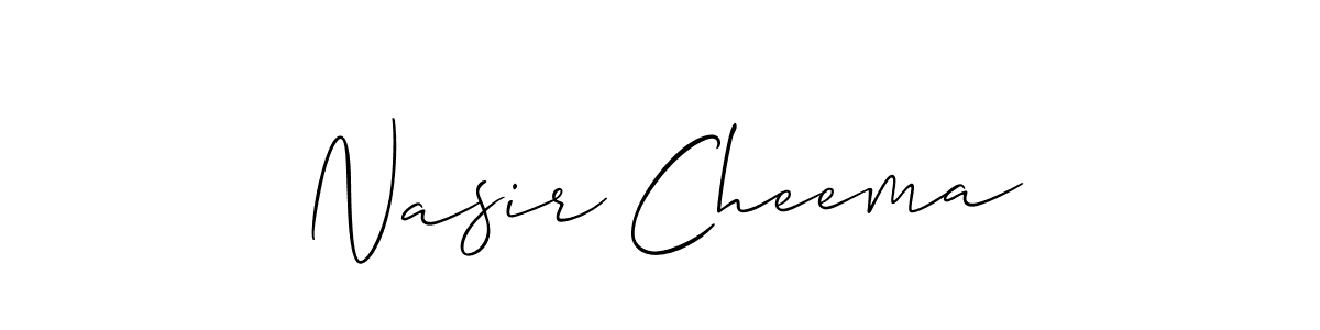 Create a beautiful signature design for name Nasir Cheema. With this signature (Allison_Script) fonts, you can make a handwritten signature for free. Nasir Cheema signature style 2 images and pictures png