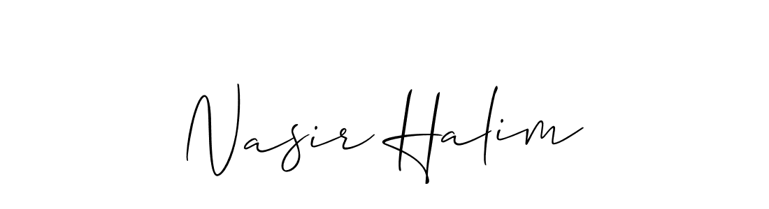 Nasir Halim stylish signature style. Best Handwritten Sign (Allison_Script) for my name. Handwritten Signature Collection Ideas for my name Nasir Halim. Nasir Halim signature style 2 images and pictures png