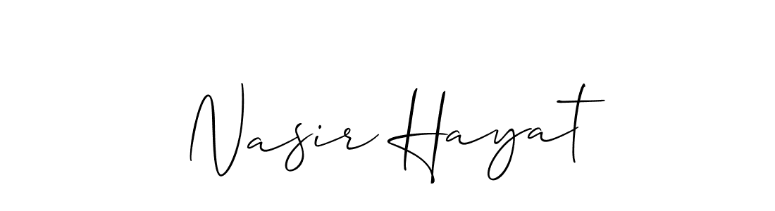 It looks lik you need a new signature style for name Nasir Hayat. Design unique handwritten (Allison_Script) signature with our free signature maker in just a few clicks. Nasir Hayat signature style 2 images and pictures png