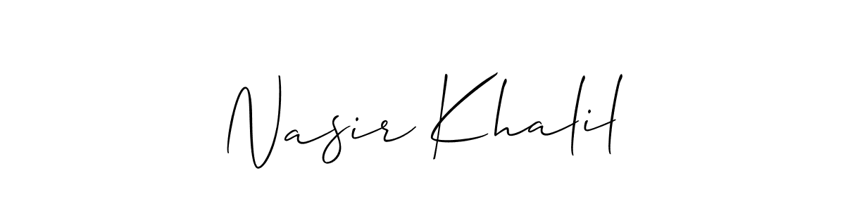 if you are searching for the best signature style for your name Nasir Khalil. so please give up your signature search. here we have designed multiple signature styles  using Allison_Script. Nasir Khalil signature style 2 images and pictures png