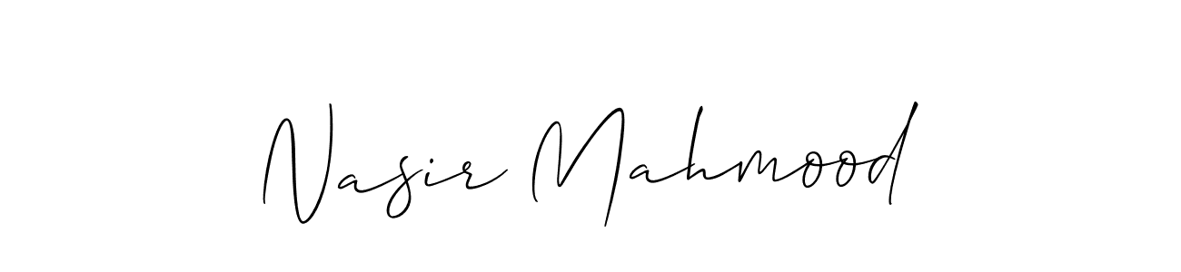 Use a signature maker to create a handwritten signature online. With this signature software, you can design (Allison_Script) your own signature for name Nasir Mahmood. Nasir Mahmood signature style 2 images and pictures png