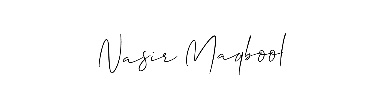 It looks lik you need a new signature style for name Nasir Maqbool. Design unique handwritten (Allison_Script) signature with our free signature maker in just a few clicks. Nasir Maqbool signature style 2 images and pictures png