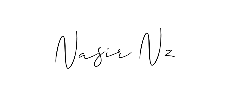 The best way (Allison_Script) to make a short signature is to pick only two or three words in your name. The name Nasir Nz include a total of six letters. For converting this name. Nasir Nz signature style 2 images and pictures png