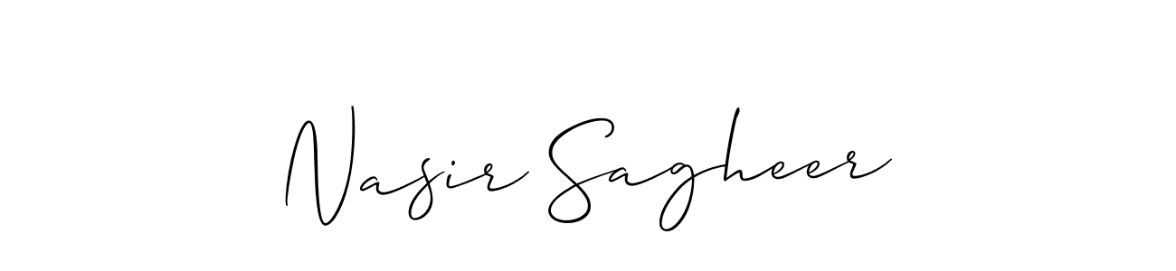 if you are searching for the best signature style for your name Nasir Sagheer. so please give up your signature search. here we have designed multiple signature styles  using Allison_Script. Nasir Sagheer signature style 2 images and pictures png