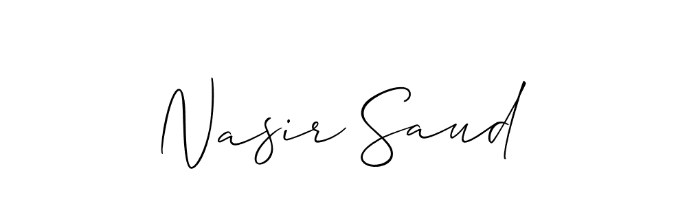 Design your own signature with our free online signature maker. With this signature software, you can create a handwritten (Allison_Script) signature for name Nasir Saud. Nasir Saud signature style 2 images and pictures png