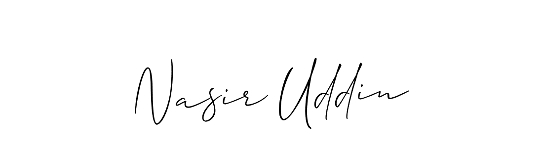 Make a beautiful signature design for name Nasir Uddin. With this signature (Allison_Script) style, you can create a handwritten signature for free. Nasir Uddin signature style 2 images and pictures png