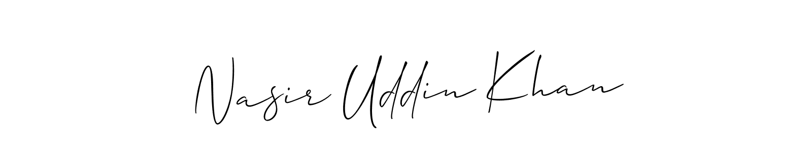 Nasir Uddin Khan stylish signature style. Best Handwritten Sign (Allison_Script) for my name. Handwritten Signature Collection Ideas for my name Nasir Uddin Khan. Nasir Uddin Khan signature style 2 images and pictures png