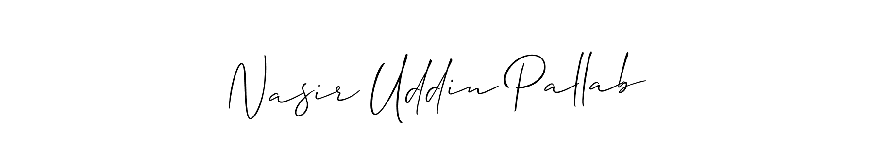 Design your own signature with our free online signature maker. With this signature software, you can create a handwritten (Allison_Script) signature for name Nasir Uddin Pallab. Nasir Uddin Pallab signature style 2 images and pictures png