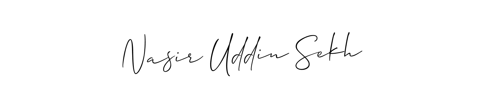 Make a beautiful signature design for name Nasir Uddin Sekh. With this signature (Allison_Script) style, you can create a handwritten signature for free. Nasir Uddin Sekh signature style 2 images and pictures png