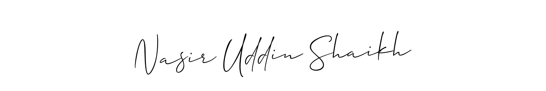 Also You can easily find your signature by using the search form. We will create Nasir Uddin Shaikh name handwritten signature images for you free of cost using Allison_Script sign style. Nasir Uddin Shaikh signature style 2 images and pictures png