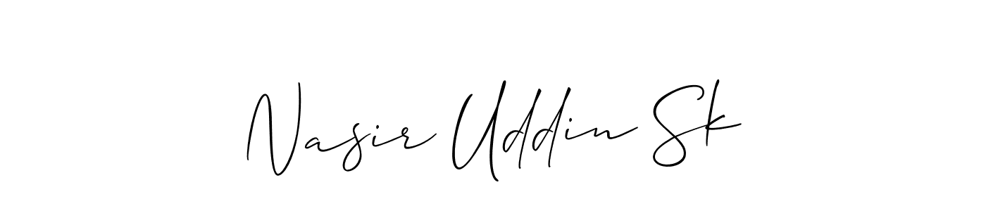 You should practise on your own different ways (Allison_Script) to write your name (Nasir Uddin Sk) in signature. don't let someone else do it for you. Nasir Uddin Sk signature style 2 images and pictures png