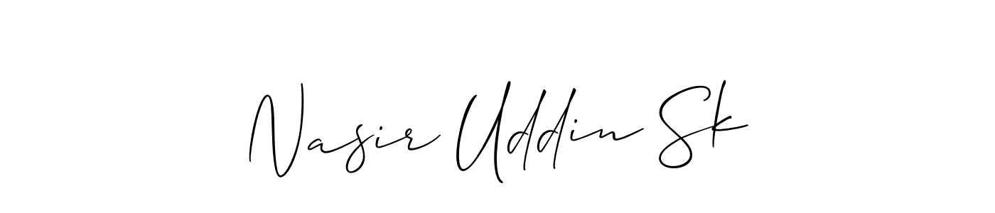 Allison_Script is a professional signature style that is perfect for those who want to add a touch of class to their signature. It is also a great choice for those who want to make their signature more unique. Get Nasir Uddin Sk name to fancy signature for free. Nasir Uddin Sk signature style 2 images and pictures png