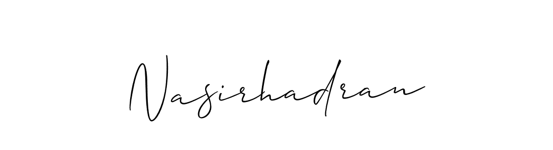 Allison_Script is a professional signature style that is perfect for those who want to add a touch of class to their signature. It is also a great choice for those who want to make their signature more unique. Get Nasirhadran name to fancy signature for free. Nasirhadran signature style 2 images and pictures png