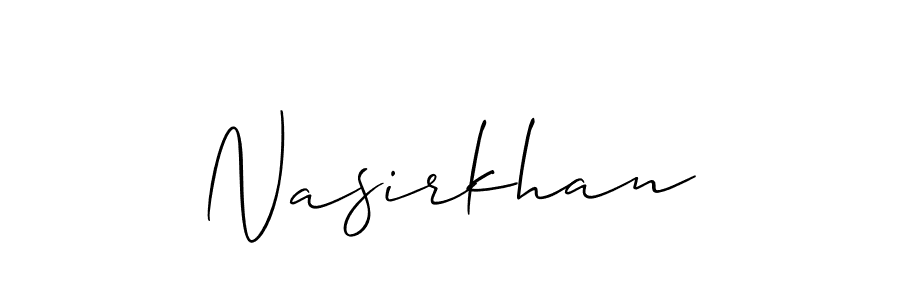 How to make Nasirkhan signature? Allison_Script is a professional autograph style. Create handwritten signature for Nasirkhan name. Nasirkhan signature style 2 images and pictures png