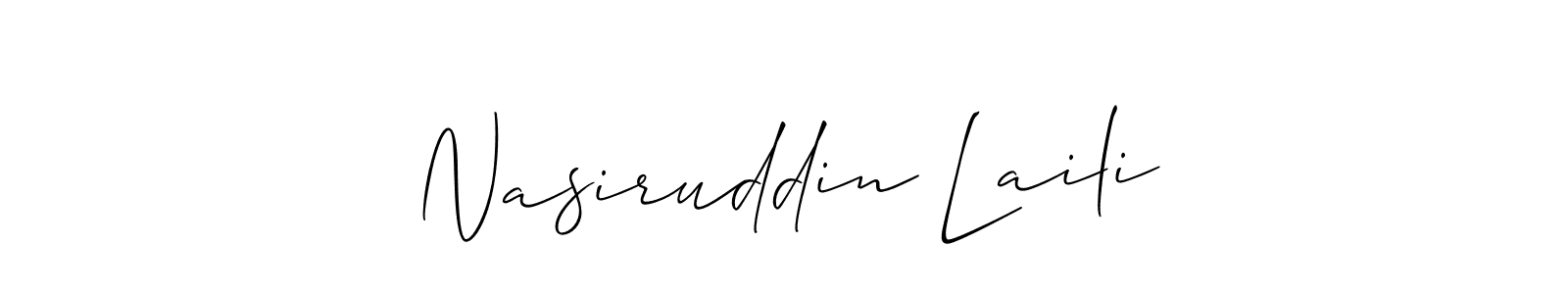 How to make Nasiruddin Laili name signature. Use Allison_Script style for creating short signs online. This is the latest handwritten sign. Nasiruddin Laili signature style 2 images and pictures png