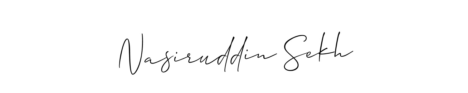 Make a beautiful signature design for name Nasiruddin Sekh. With this signature (Allison_Script) style, you can create a handwritten signature for free. Nasiruddin Sekh signature style 2 images and pictures png