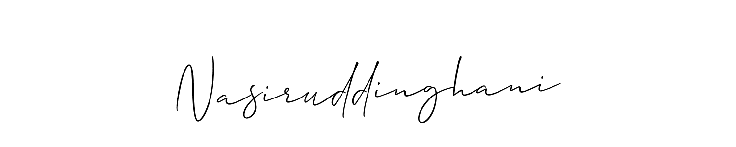 Create a beautiful signature design for name Nasiruddinghani. With this signature (Allison_Script) fonts, you can make a handwritten signature for free. Nasiruddinghani signature style 2 images and pictures png