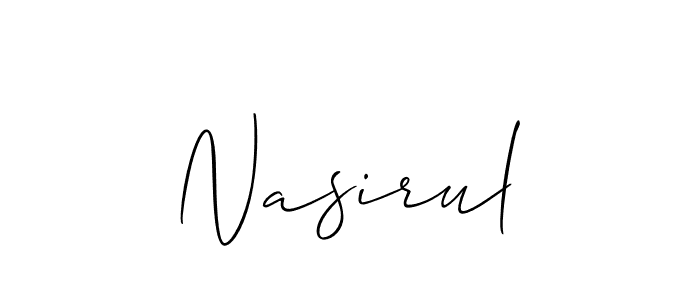 Use a signature maker to create a handwritten signature online. With this signature software, you can design (Allison_Script) your own signature for name Nasirul. Nasirul signature style 2 images and pictures png