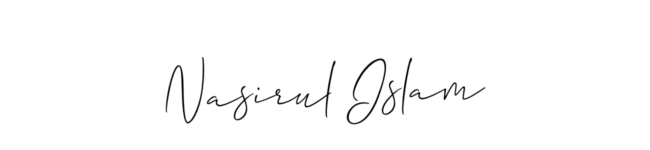 How to make Nasirul Islam name signature. Use Allison_Script style for creating short signs online. This is the latest handwritten sign. Nasirul Islam signature style 2 images and pictures png