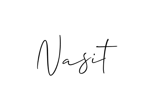 Use a signature maker to create a handwritten signature online. With this signature software, you can design (Allison_Script) your own signature for name Nasit. Nasit signature style 2 images and pictures png
