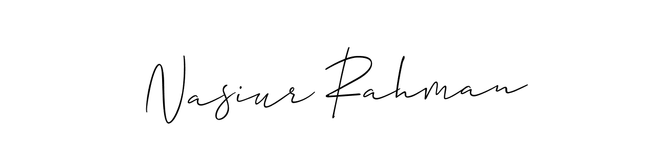 How to make Nasiur Rahman name signature. Use Allison_Script style for creating short signs online. This is the latest handwritten sign. Nasiur Rahman signature style 2 images and pictures png