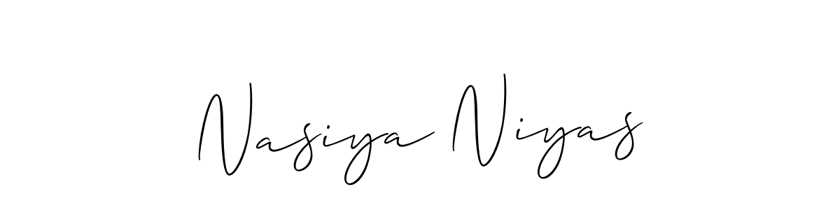 How to make Nasiya Niyas signature? Allison_Script is a professional autograph style. Create handwritten signature for Nasiya Niyas name. Nasiya Niyas signature style 2 images and pictures png