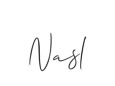 Use a signature maker to create a handwritten signature online. With this signature software, you can design (Allison_Script) your own signature for name Nasl. Nasl signature style 2 images and pictures png